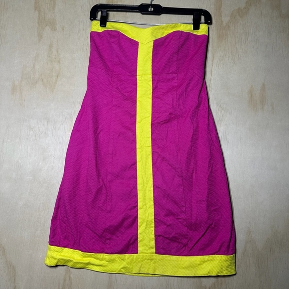 Britt Ryan Strapless Dress Pink And Yellow Size 6 Colorful - Picture 1 of 8